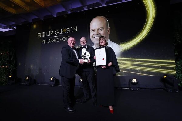 The hotel's chef, Phillip Gleeson, being presented with the award for HMA Executive Head Chef of the Year