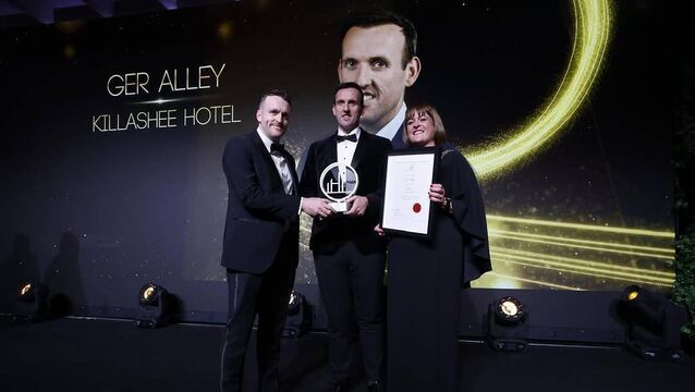 <p>Killashee Hotel's General Manager, Ger Alley, won HMA Hotelier of the Year</p>