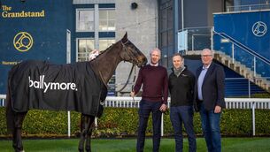 <p>Naas Racecourse announce Ballymore as the new title sponsor of the Grade 1 Ballymore Novice Hurdle which will take place on Sunday 4th January 2026 Aidan McGarry, General Manager, Naas Racecourse with San Aer, Robert Mulryan Group Corporate Finance & Investment Director at Ballymore and Richard Brophy, Director, Naas Racecourse Photo: ©INPHO/Morgan Treacy</p> <p>Naas Racecourse announce Ballymore as the new title sponsor of the Grade 1 Ballymore Novice Hurdle which will take place on Sunday 4th January 2026 Aidan McGarry, General Manager, Naas Racecourse with San Aer, Robert Mulryan Group Corporate Finance & Investment Director at Ballymore and Richard Brophy, Director, Naas Racecourse Photo: ©INPHO/Morgan Treacy</p>