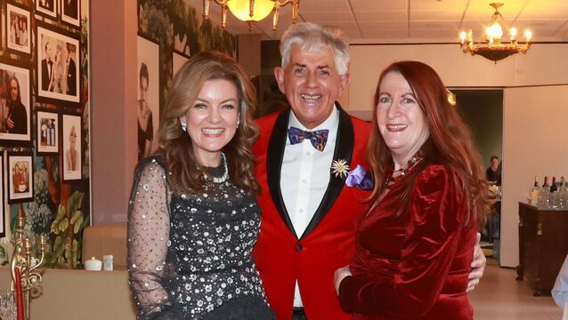 <p>Aileen O'Brien Noel Cunningham and Joan Scales at the festive launch at Newbridge Silverware</p>