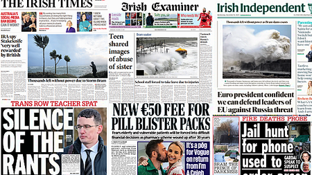 What the papers say: Wednesday's front pages