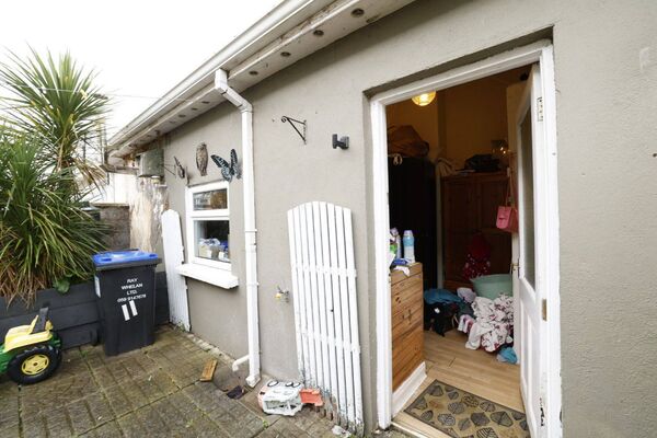 The converted garden shed in which Aileen heary is living while she waits for social housing The converted garden shed in which Aileen heary is living while she waits for social housing
