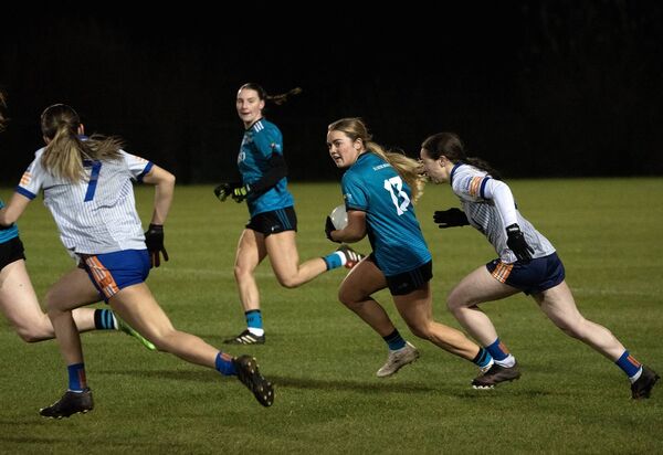 Aoife Murnane looks for options as Maynooth attack. Aoife Murnane looks for options as Maynooth attack.