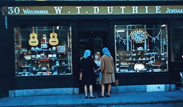 Duthie's shop on Leinster Street 1972 Duthie's shop on Leinster Street 1972