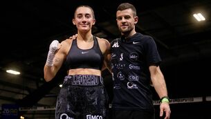<p>Kelsey Leonard pictured after her latest boxing win with coach Niall Barrett. Photo: Babs Daly</p> <p>Kelsey Leonard pictured after her latest boxing win with coach Niall Barrett. Photo: Babs Daly</p>