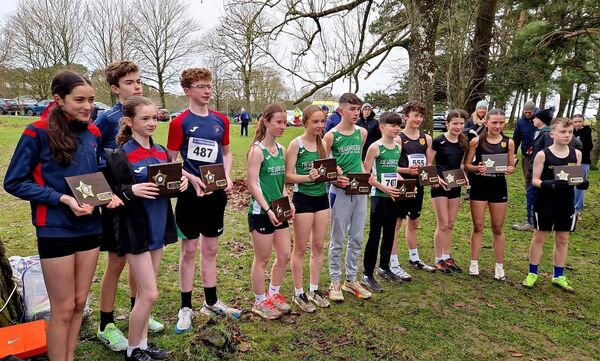 Top three teams in the U15 mixed relay, Le Cheile, Newbridge and Naas. Top three teams in the U15 mixed relay, Le Cheile, Newbridge and Naas.