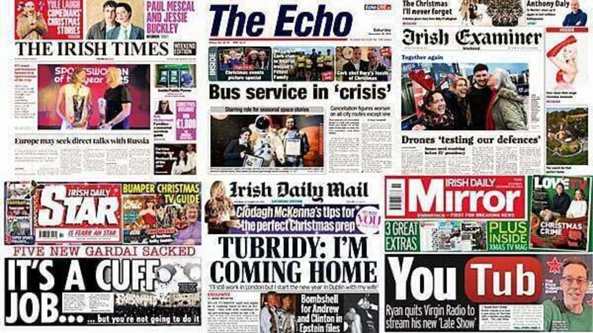 What the papers say: Saturday's front pages