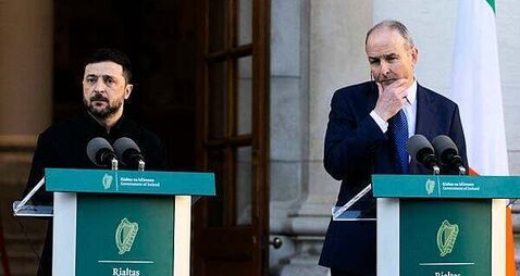 Taoiseach backs Defence Forces’ call not to shoot down drones during Zelenskiy visit