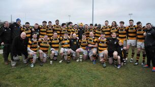 <p>The Newbridge team with the Hosie Cup Photo: Martin Rowe </p>