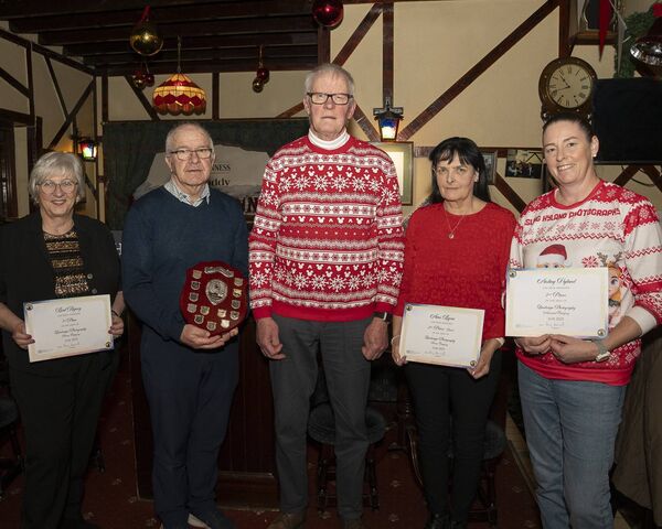 Landscape winners Brid Rigney, Ned Mahon, Anne Byrne and Aisling Hyland presented by chairman Larry Connell