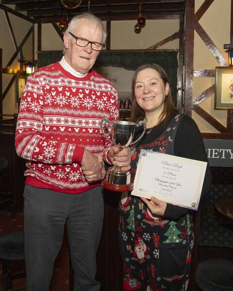 Intermediate Photographer of the Year Elena Doyle being presented by chairman Larry Connell