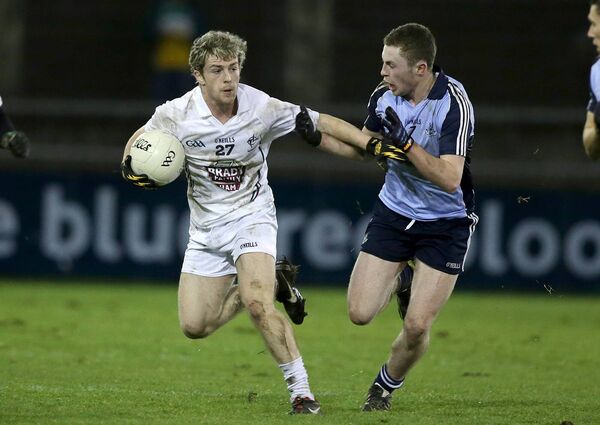 Shrugging off Dublin's Jack McCaffrey on his Kildare senior debut in the 2013 O'Byrne Cup final Photo: ©INPHO/Morgan Treacy