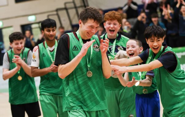 St. Conleth's Joshua O'Neill is congratulated by teammates after winning the MVP Award Photo: ©INPHO/Tom Maher St. Conleth's Joshua O'Neill is congratulated by teammates after winning the MVP Award Photo: ©INPHO/Tom Maher