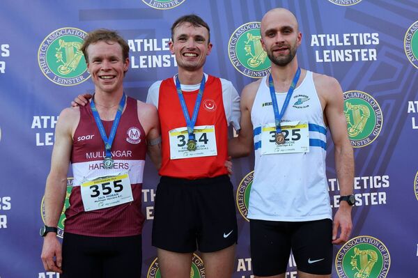 Colm Roche Celbridge AC (right) bronze in the Leinster Intermediate Cross Country Photo: Perri Williams