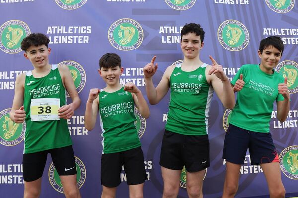 Newbridge AC boys U14 - gold medal winners in the Leinster relays Photo: Perri Williams