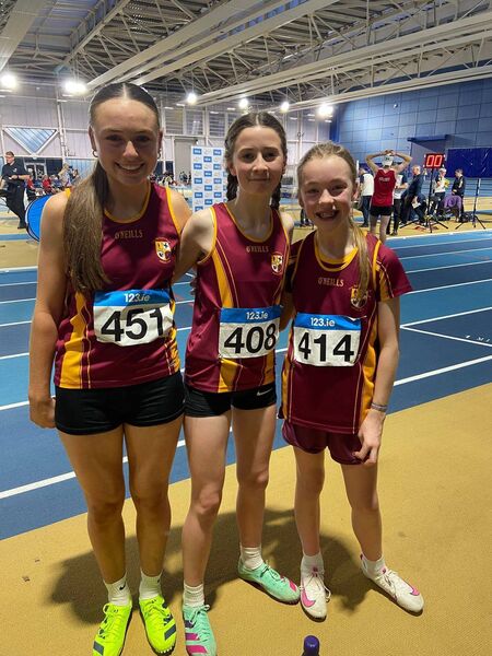 Eire Óg athletes at the National Indoor Combined Events 