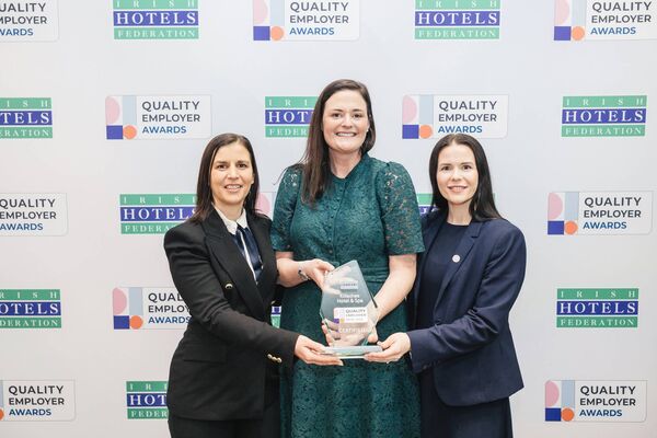 Magda Egan and Paulina Gudeleviciute from Killashee Hotel &amp; Spa pictured with Irish Hotels Federation (IHF) Director of People Services, Deirdre Fitzsimons 