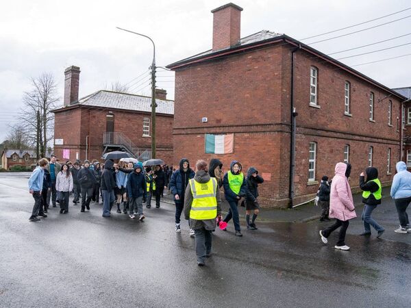 Students staged a walk-out protest 