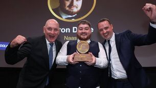 <p>Aaron Doyle holding his Customer Service Champion Award</p> <p>Aaron Doyle holding his Customer Service Champion Award</p>