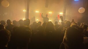 <p>Gurriers perform at the Spiegeltent at Áras Chill Dara for the 2026 Brigid Festival</p>