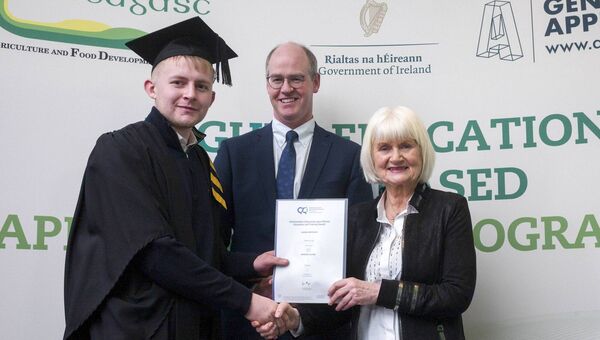 Darragh Sloane awarded a Higher Certificate in Horticulture (NFQ Level 6) College of Horticulture Teagasc – National Botanic Gardens