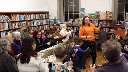 Kildare artist passes Brigid Cross weaving onto next generation