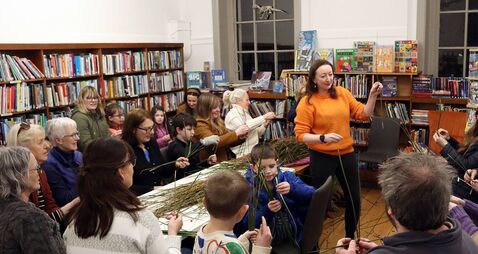 Kildare artist passes Brigid Cross weaving onto next generation