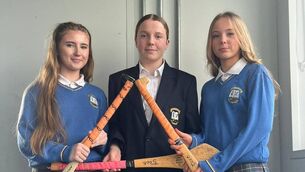 <p>Ruby Boland Eleanor Lyons and Zoe Slevin-O'Brien representing Kildare in Croke Park</p>