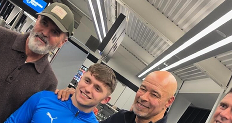 Paul McGrath bumps into Roy Keane and Niall Quinn at Manchester Airport