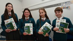 <p> Sara Reddy, Ellie Burke, Joanna Malicka and James Cassidy Winners Scoil Na Naomh Uilig Newbridge at the Concern Primary Debating semi-finals at Kildare Education Support Centre Photos: Jimmy Fullam</p>