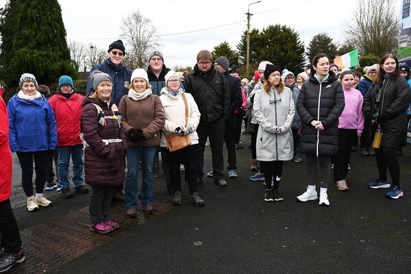 Some of the large crowd with Bishop Denis Nulty Some of the large crowd with Bishop Denis Nulty