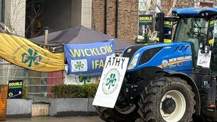 <p>IFA protest outside Bord Bia building</p>