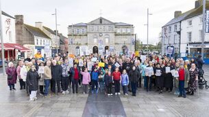 <p>Big crowd gathered in Emily Square Athy to protest about the recent government plan to cut SNAs Photos: Aisling Hyland</p> <p>Big crowd gathered in Emily Square Athy to protest about the recent government plan to cut SNAs Photos: Aisling Hyland</p>