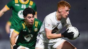 <p>Meath's Aaron Lynch chases down Kildare’s Harry O’Neill in their side's' NFL Division 2 clash at Cedral St Conleth's Park. Photo: INPHO/Grace Halton.</p>