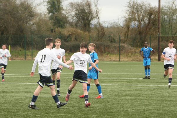 Celebrations as Cilian Sullivan opens the scoring in Sundays game against Waterford.