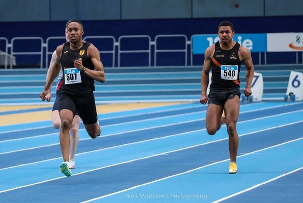 David Ogavbu (Naas) in the 60m. David Ogavbu (Naas) in the 60m.