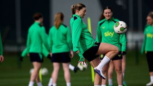<p>Hayley Nolan in Ireland WNT aquad training at the FAI National Training Centre, Dublin. Photo: INPHO/Ryan Byrne</p>