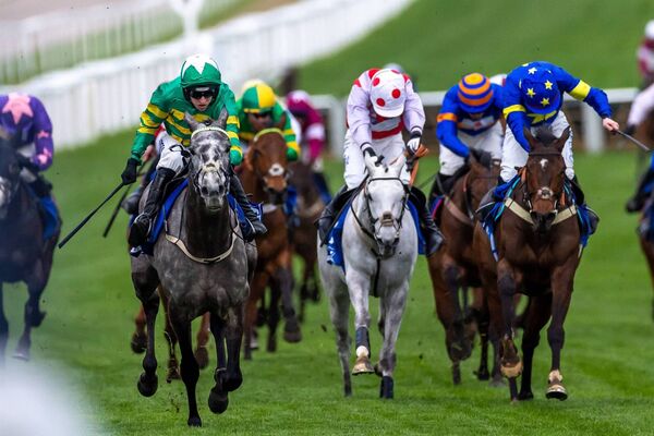 Clane's Mark Walsh on Saratoga as they come home to win. INPHO/Morgan Treacy.