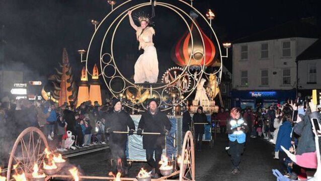 <p>The carrying her flame display in the Square  Kildare Photo: Jimmy Fullam</p>