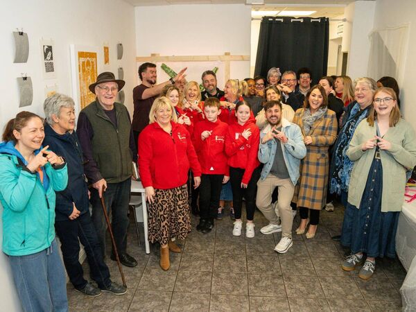 Working on a new sign for Kildare at the Art House in Athy