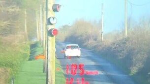 <p>One of the cars recorded on the notorious 60kph road was doing 105kph. Image: An Garda Síochána Laois Offaly</p> <p>One of the cars recorded on the notorious 60kph road was doing 105kph. Image: An Garda Síochána Laois Offaly</p>