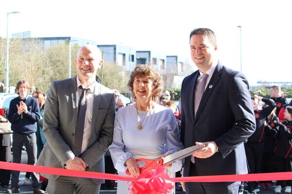 St Mark’s Principal, Ross Dignam, Noeleen Burke, Chair of St Mark's Board of Management and Minister Martin Heydon TD for the opening ceremony Photo: Kare