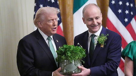 Donald Trump given shamrock as Micheál Martin urges co-operation