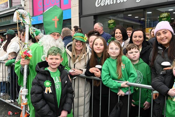 St Patrick was meeting and greeting at the parade