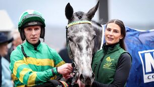 <p>Katie Young with jockey and boyfriend Mark Walsh after Saratoga won the McCoy Contractors Juvenile Handicap Hurdle at the Cheltenham Festival Photo: ©INPHO/Tom Maher</p> <p>Katie Young with jockey and boyfriend Mark Walsh after Saratoga won the McCoy Contractors Juvenile Handicap Hurdle at the Cheltenham Festival Photo: ©INPHO/Tom Maher</p>