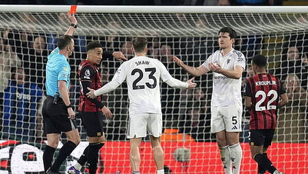 Harry Maguire’s England recall tempered by red card in Man Utd draw