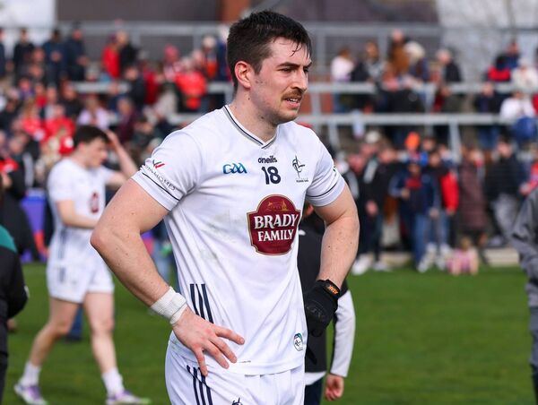 The pain of relegation is etched on the face of Mark Dempsey after the defeat to Louth Photo: ©INPHO/Grace Halton