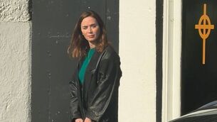 <p>Emily Blunt was spotted in Rathangan from Wednesday, 18 March to Friday, 20 March for the filming of 'Walk the Blue Fields'</p>