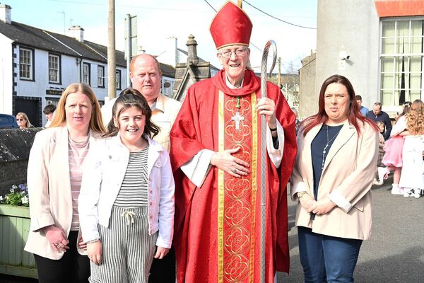 Hannah Connolly family with Bishop Denis Nulty 