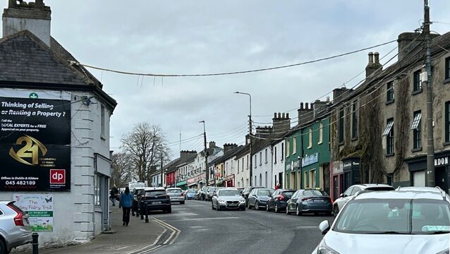 <p>The upper main street of Kilcullen today.</p>
